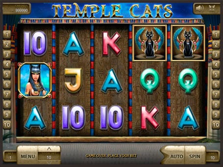 Символы на барабанах игрового автомата Temple Cats